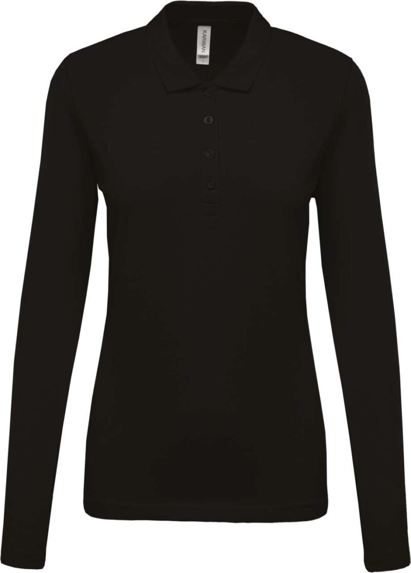 ka257-black-a1 Kariban LADIES POLO PIQUÉ LONG-SLEEVED SHIRT - Μαύρο