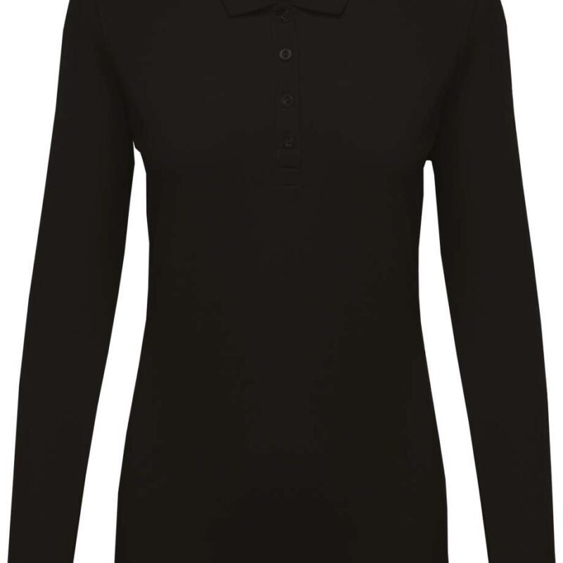 ka257-black-a1 Kariban LADIES POLO PIQUÉ LONG-SLEEVED SHIRT - Μαύρο
