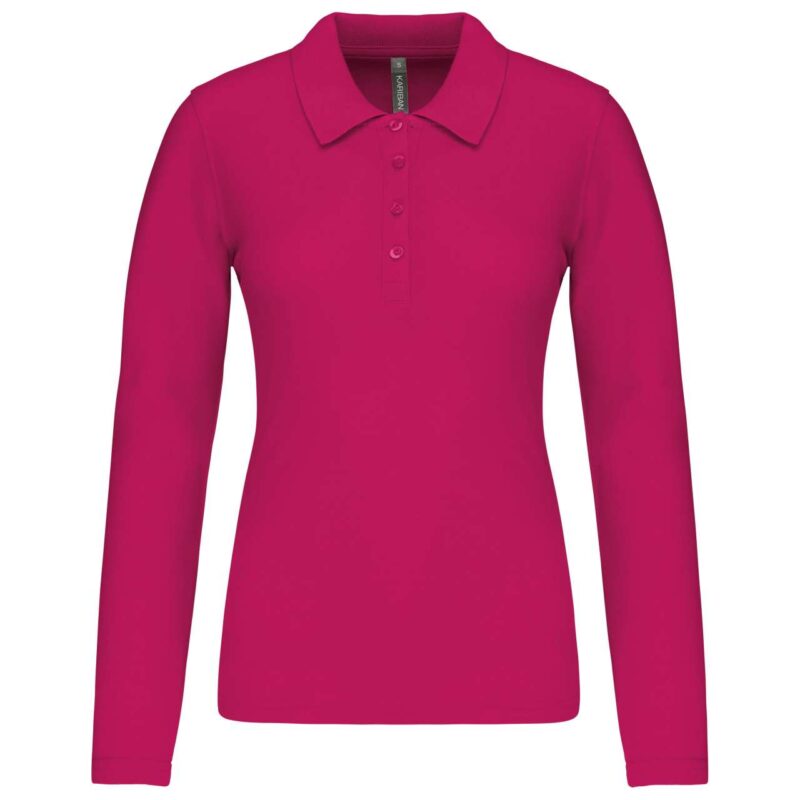 ka257-fuchsia-a1 Kariban LADIES POLO PIQUÉ LONG-SLEEVED SHIRT - Φούξια