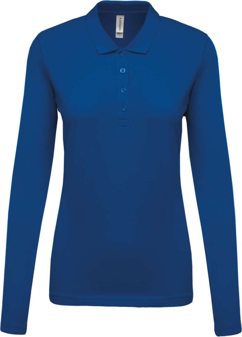 ka257-light_royal_blue-a1 Kariban LADIES POLO PIQUÉ LONG-SLEEVED SHIRT - ανοιχτό βασιλικό μπλε