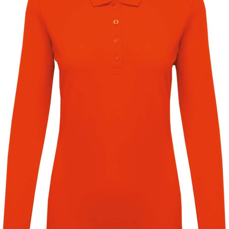 ka257-orange-a1 Kariban LADIES POLO PIQUÉ LONG-SLEEVED SHIRT - πορτοκαλί
