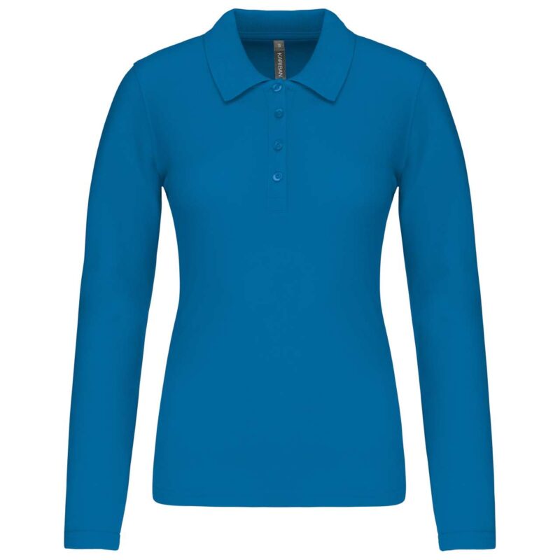 ka257-tropical_blue-a1 Kariban LADIES POLO PIQUÉ LONG-SLEEVED SHIRT - Τροπικό Μπλε