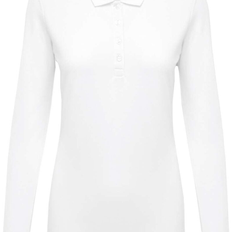 ka257-white-a1 Kariban LADIES POLO PIQUÉ LONG-SLEEVED SHIRT - Λευκό