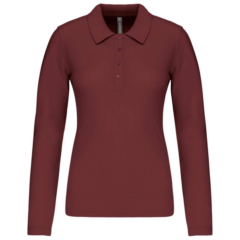 Kariban LADIES POLO PIQUÉ LONG-SLEEVED SHIRT - Κρασί