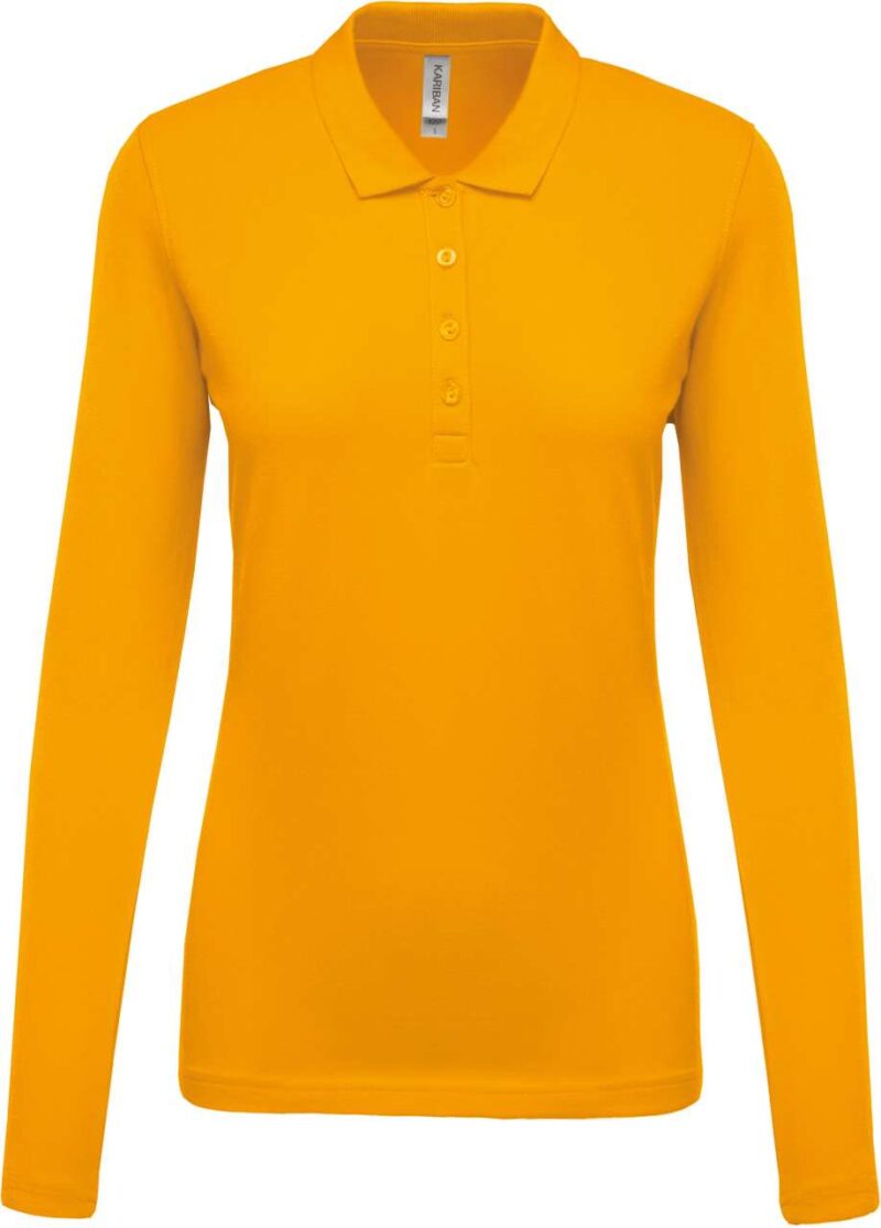 ka257-yellow-a1 Kariban LADIES POLO PIQUÉ LONG-SLEEVED SHIRT - Κίτρινο