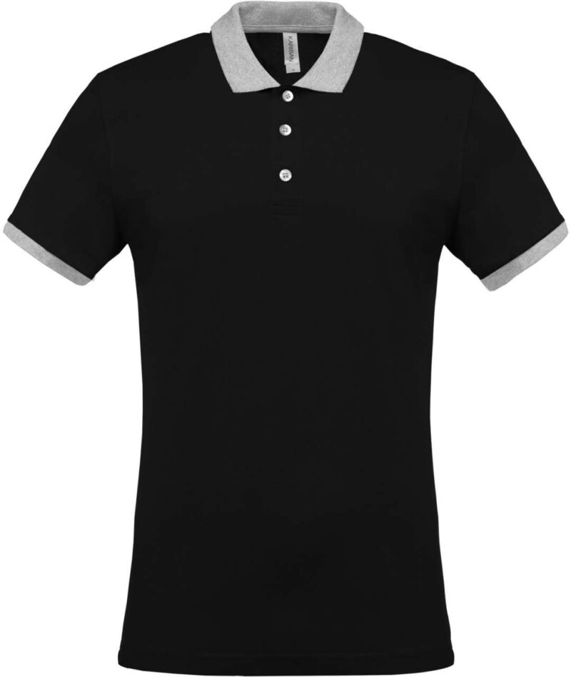 ka258-blackoxford_grey-a1 Kariban MEN POLO PIQUÉ SHIRT MEN - Black/Oxford Grey