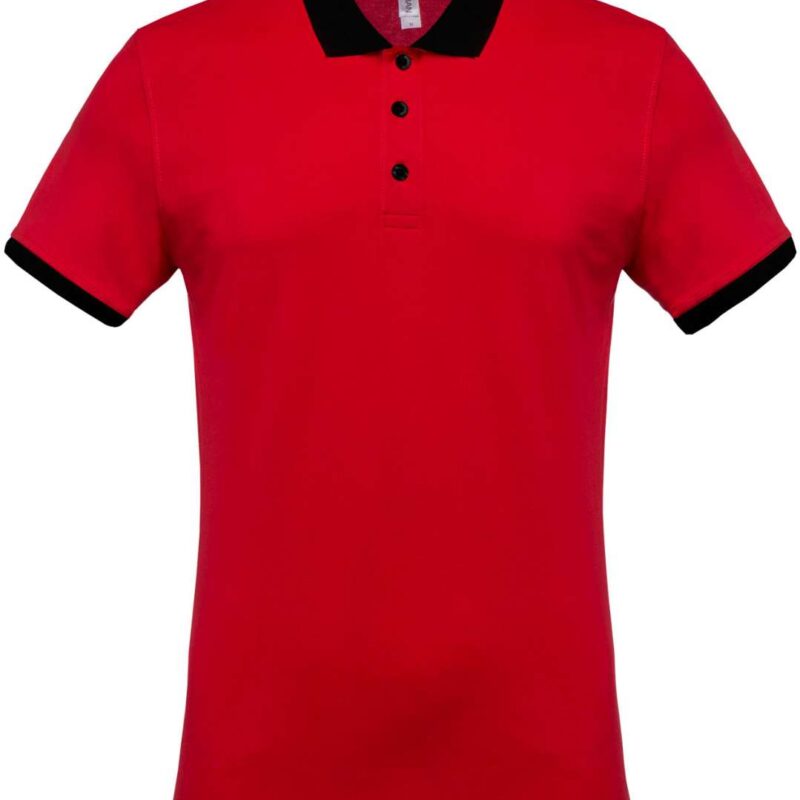 ka258-red_black-a1 Kariban MEN POLO PIQUÉ SHIRT MEN - Κόκκινο/Μαύρο