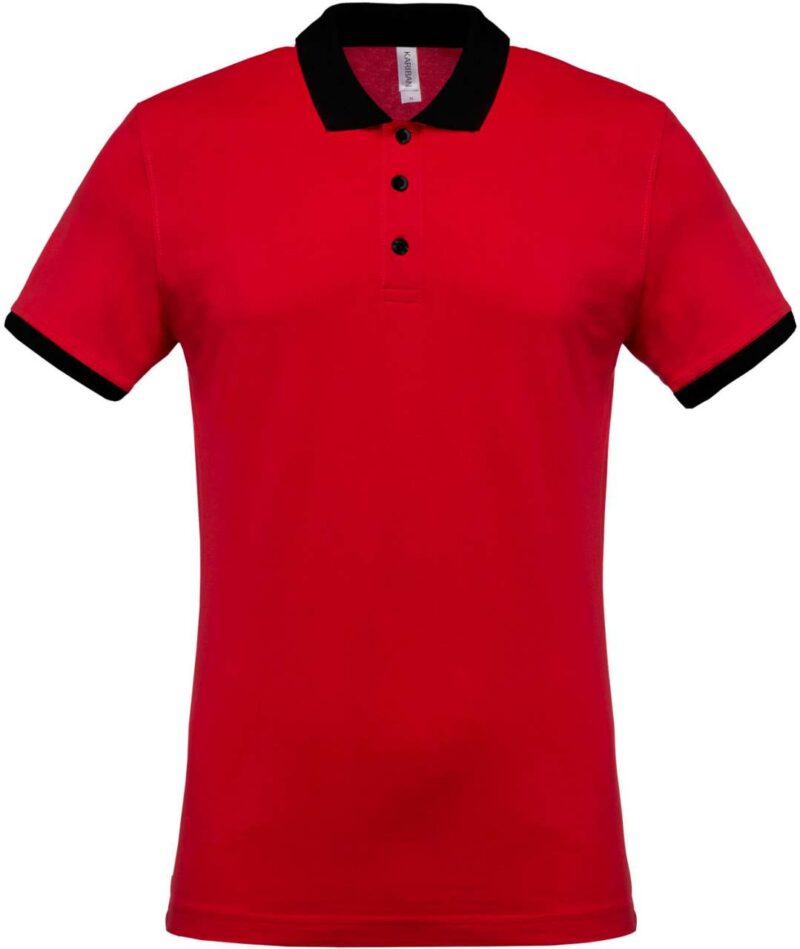 Kariban MEN POLO PIQUÉ SHIRT MEN - Κόκκινο/Μαύρο