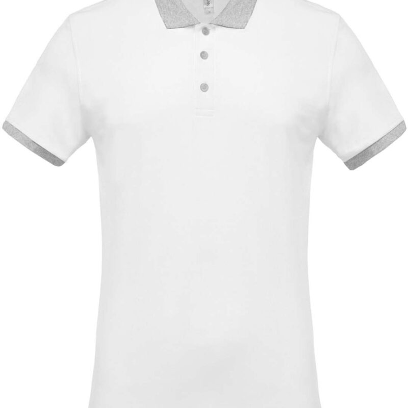 ka258-whiteoxford_grey-a1 Kariban MEN POLO PIQUÉ SHIRT MEN - White/Oxford Grey