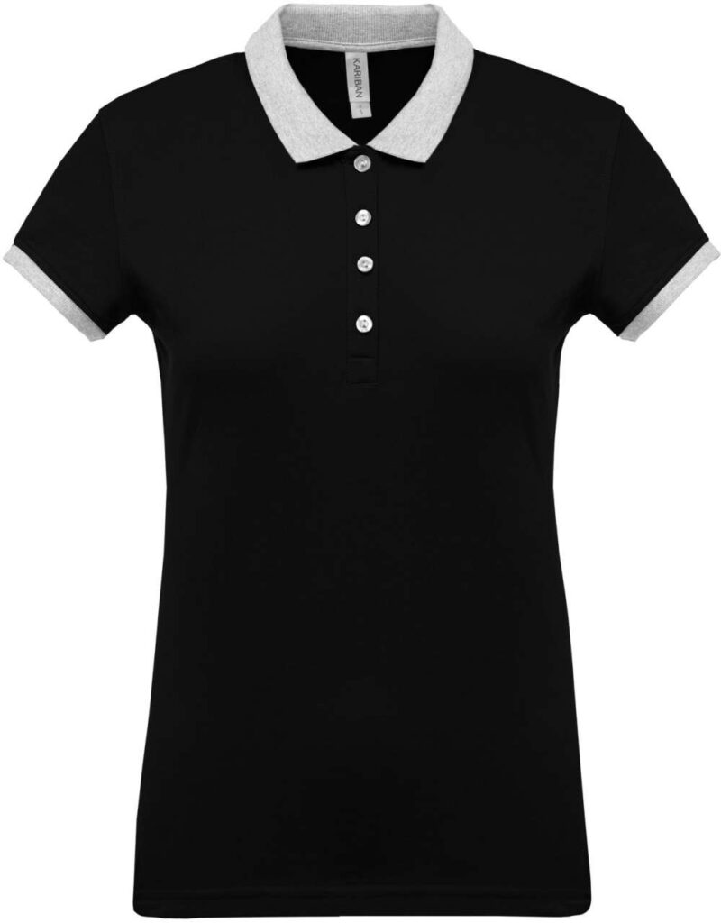 Kariban LADIES’ POLO PIQUÉ SHIRT TWO-TONE - Black/Oxford Grey
