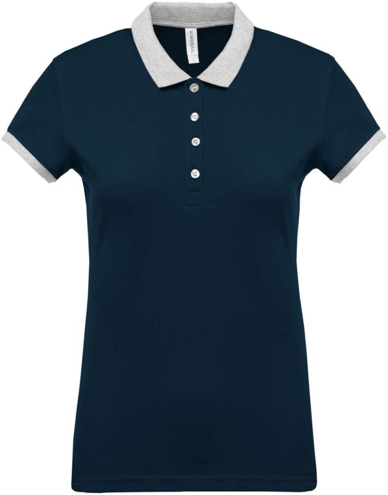 Kariban LADIES’ POLO PIQUÉ SHIRT TWO-TONE - Navy/Oxford Grey