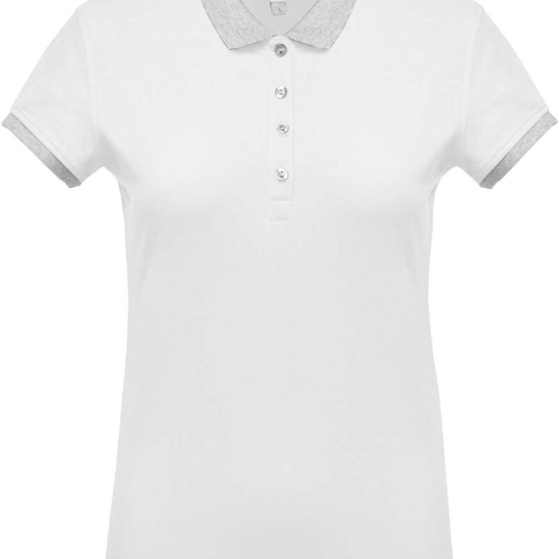 ka259-whiteoxford_grey-a1 Kariban LADIES’ POLO PIQUÉ SHIRT TWO-TONE - White/Oxford Grey
