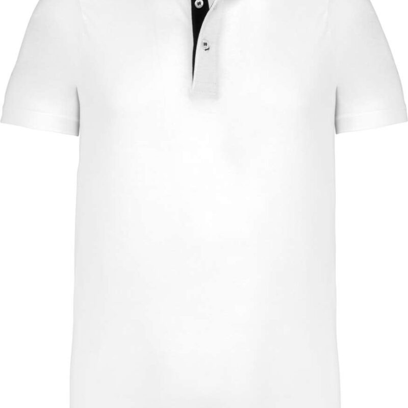 Kariban MEN TWO-TONE JERSEY POLO SHIRT - Λευκό/Ναυτικό