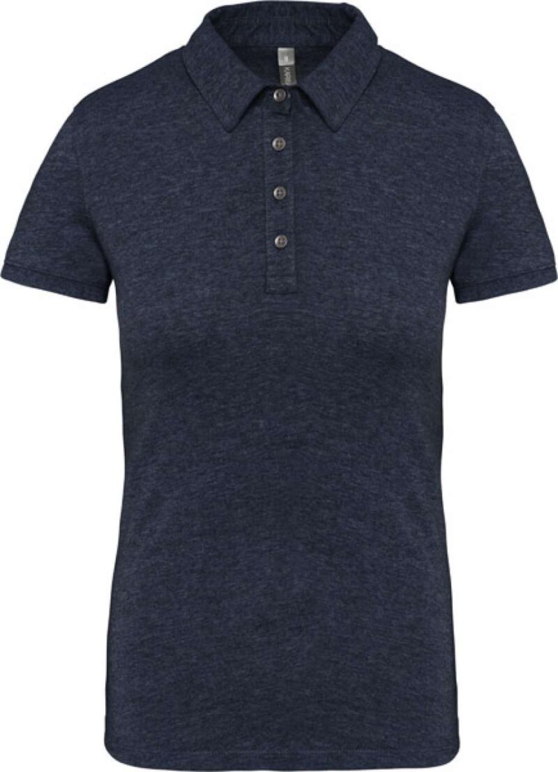 ka263-french_navy_heather-a1 Kariban LADIES' SHORT SLEEVED JERSEY POLO SHIRT - 80% Cotton/20% Polyester