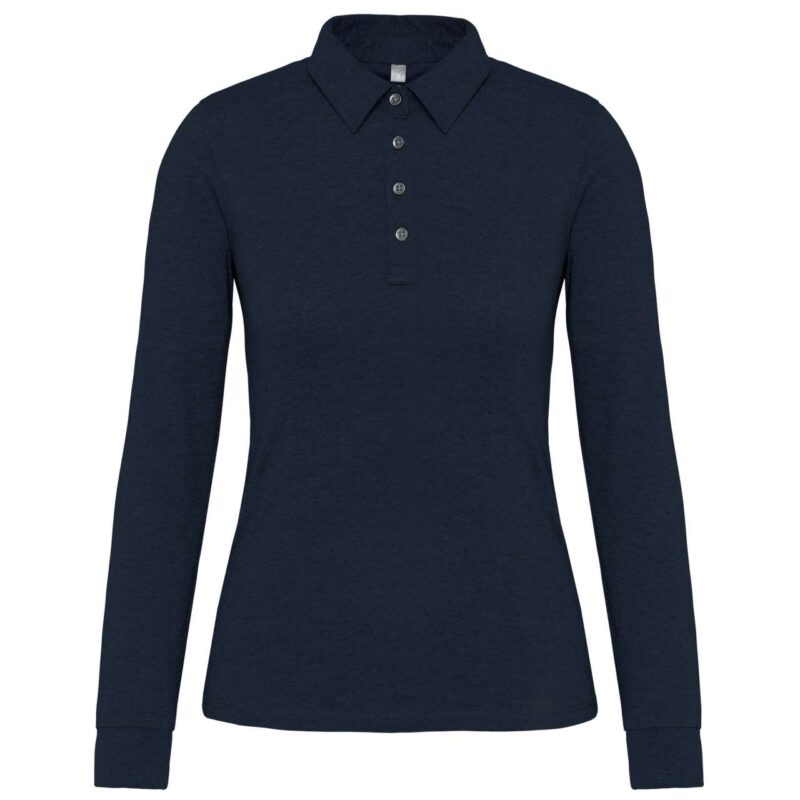 ka265-navy-a1 Kariban LADIES' LONG SLEEVE JERSEY POLO SHIRT - Μπλε μαρίν