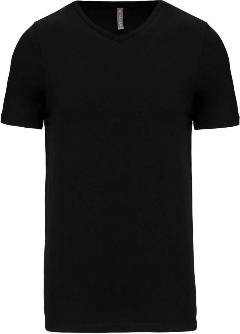 ka3014-black-a1 Kariban MEN'S SHORT-SLEEVED V-NECK T-SHIRT - Μαύρο