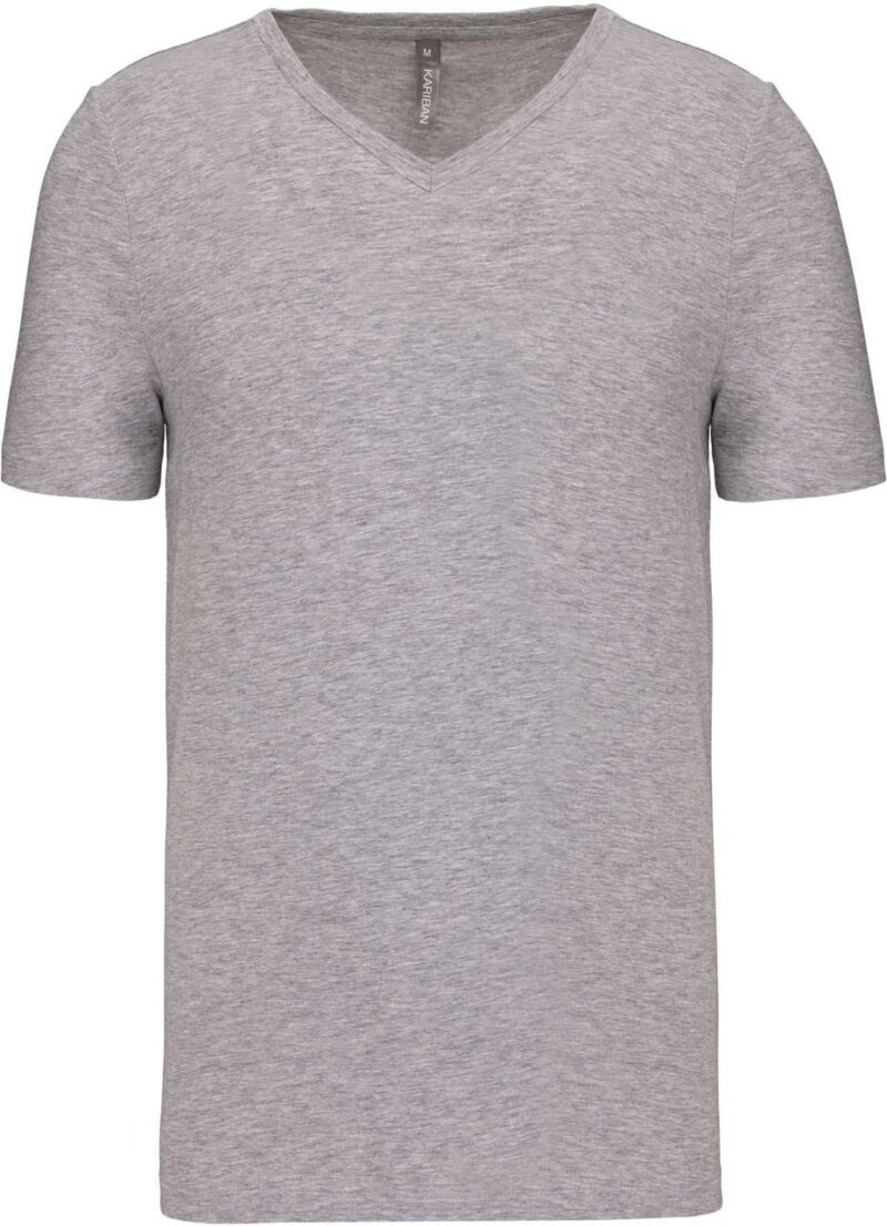 Kariban MEN'S SHORT-SLEEVED V-NECK T-SHIRT - 87% Cotton/9% Viscose/4% Elastane