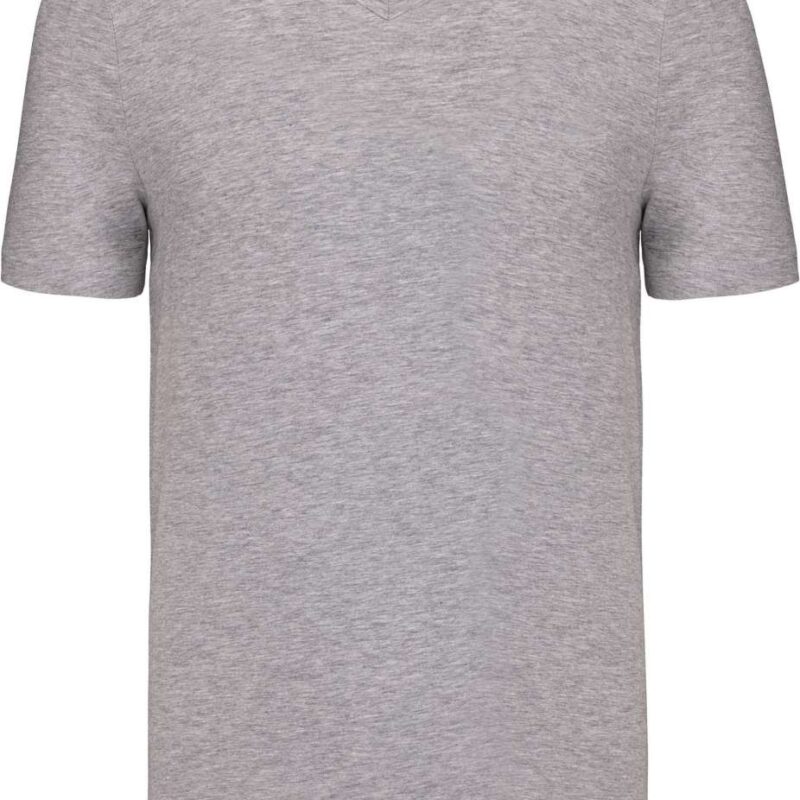 ka3014-light_grey_heather-a1 Kariban MEN'S SHORT-SLEEVED V-NECK T-SHIRT - 87% Cotton/9% Viscose/4% Elastane