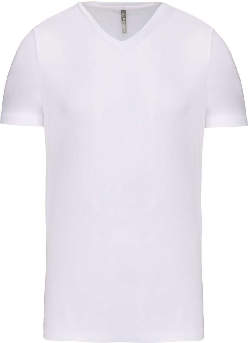 ka3014-white-a1 Kariban MEN'S SHORT-SLEEVED V-NECK T-SHIRT - Λευκό