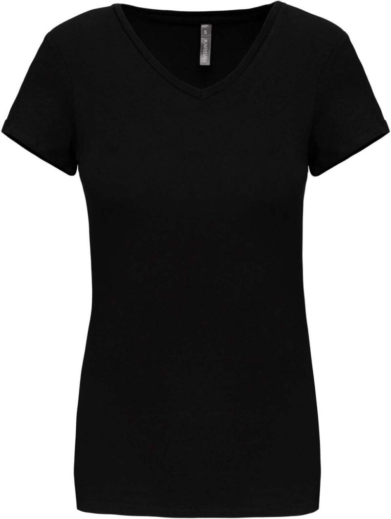 ka3015-black-a1 Kariban Γυναικείο SHORT-SLEEVED T-SHIRT V-NECK - Μαύρο