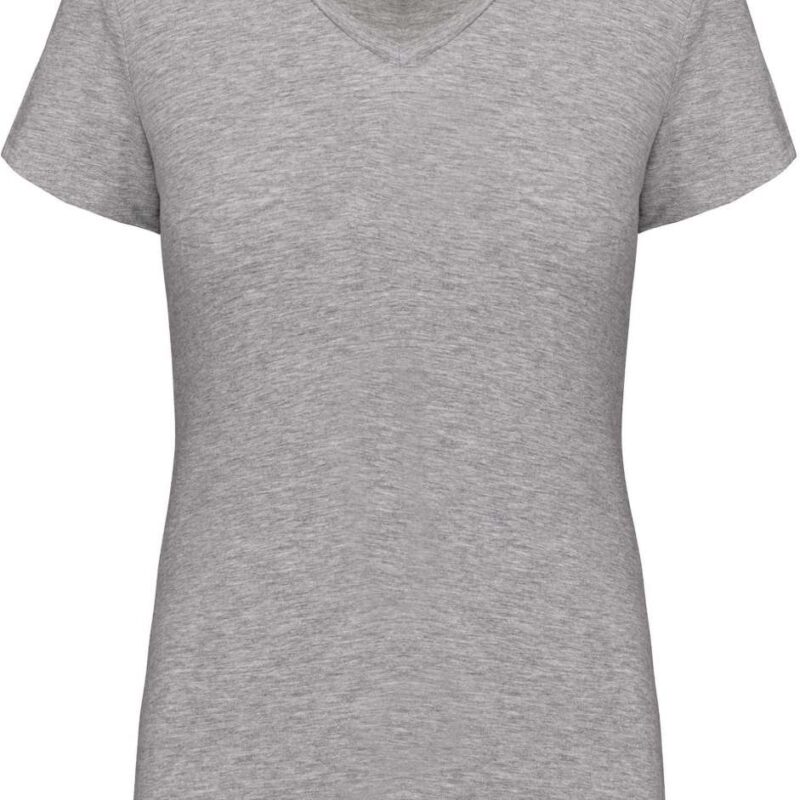 ka3015-light_grey_heather-a1 Kariban Γυναικείο SHORT-SLEEVED T-SHIRT V-NECK - 87% Cotton/9% Viscose/4% Elastane