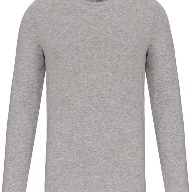 ka3016-light_grey_heather-a2 Kariban T-SHIRT LONG-SLEEVED CREW NECK για MEN - 87% Cotton/9% Viscose/4% Elastane
