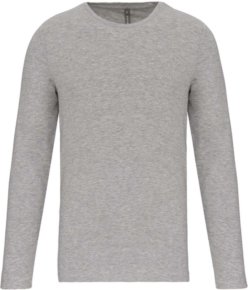 Kariban T-SHIRT LONG-SLEEVED CREW NECK για MEN - 87% Cotton/9% Viscose/4% Elastane
