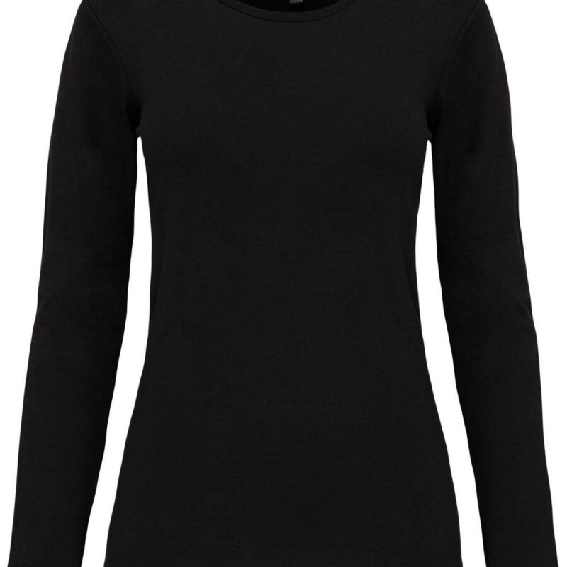 ka3017-black-a1 Kariban LADIES LONG-SLEEVED T-SHIRT με CREW NECK - Μαύρο