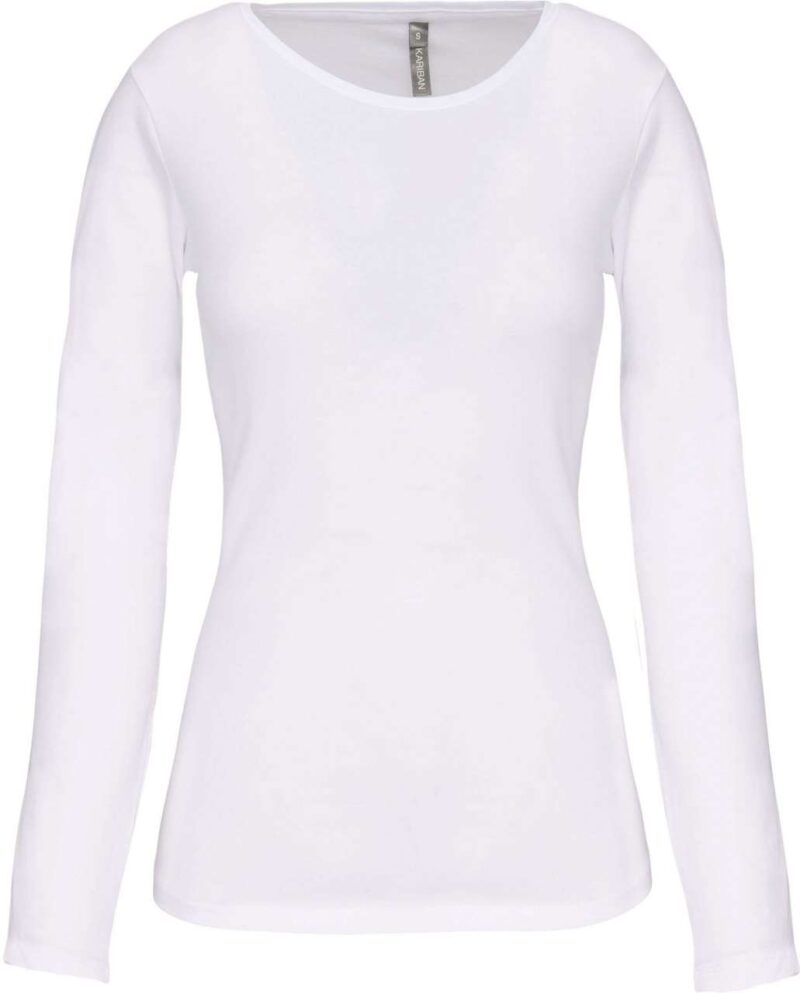 ka3017-white-a1 Kariban LADIES LONG-SLEEVED T-SHIRT με CREW NECK - Λευκό