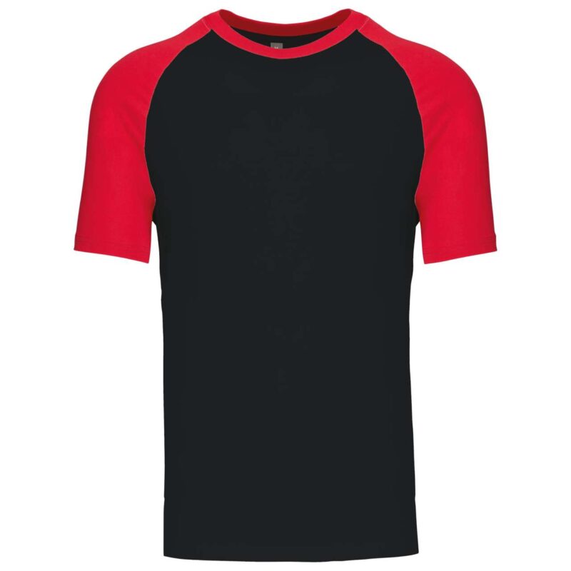 ka330-black_red-a2 Kariban SHORT-SLEEVED - T-SHIRT BASEBALL TWO-TONE - Μαύρο/Κόκκινο