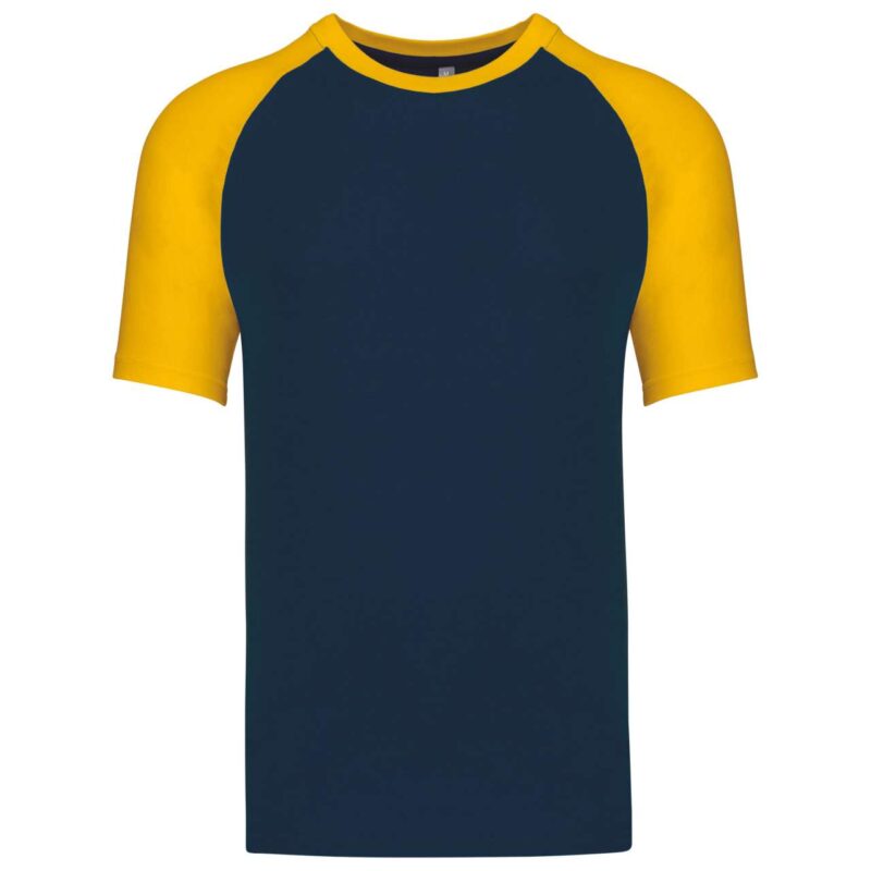 ka330-navy_yellow-a2 Kariban SHORT-SLEEVED - T-SHIRT BASEBALL TWO-TONE - Μπλε σκούρο/Κίτρινο