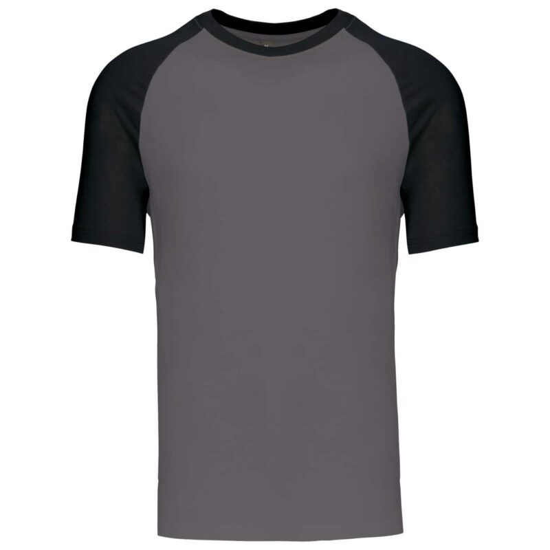 ka330-slate_grey_black-a2 Kariban SHORT-SLEEVED - T-SHIRT BASEBALL TWO-TONE - Ανθρακί/Μαύρο