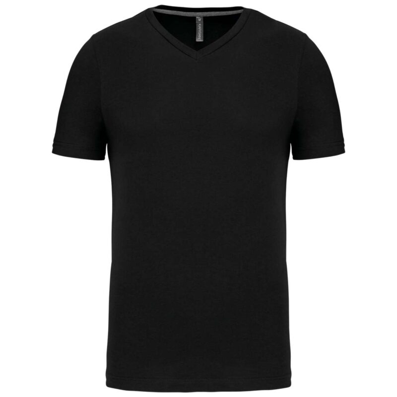 ka357-black-a2 Kariban MEN'S SHORT-SLEEVED V-NECK T-SHIRT - Μαύρο