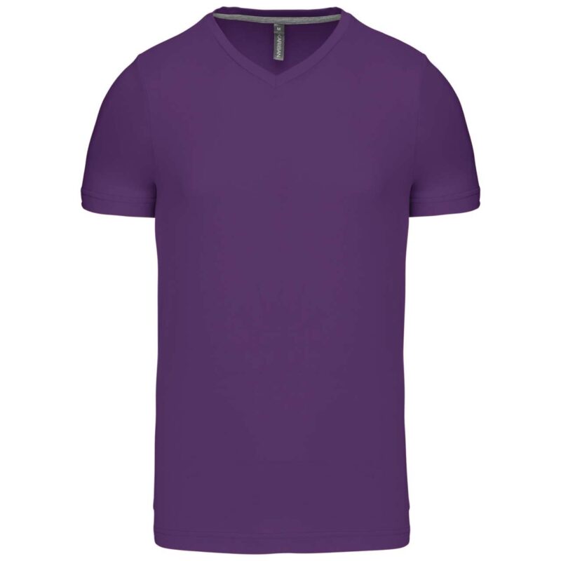 Kariban MEN'S SHORT-SLEEVED V-NECK T-SHIRT - Μωβ