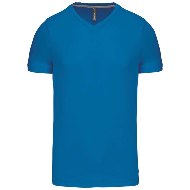 ka357-tropical_blue-a2 Kariban MEN'S SHORT-SLEEVED V-NECK T-SHIRT - Τροπικό Μπλε