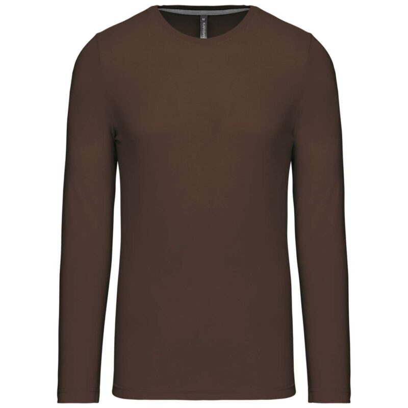 ka359-chocolate-a2 Kariban T-SHIRT LONG-SLEEVED CREW NECK για MEN - Σοκολατί