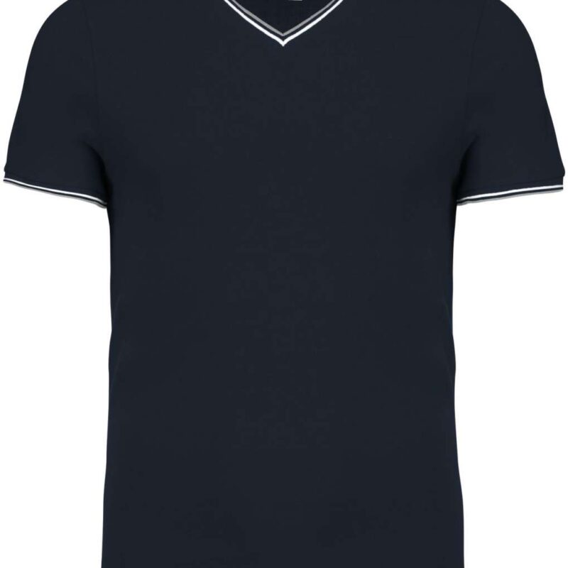 ka374-navylight_greywhite-a1 Kariban T-SHIRT'S PIQUÉ V-NECK KNIT MEN - Ναυτικό μπλε / Ανοιχτό γκρι / Λευκό
