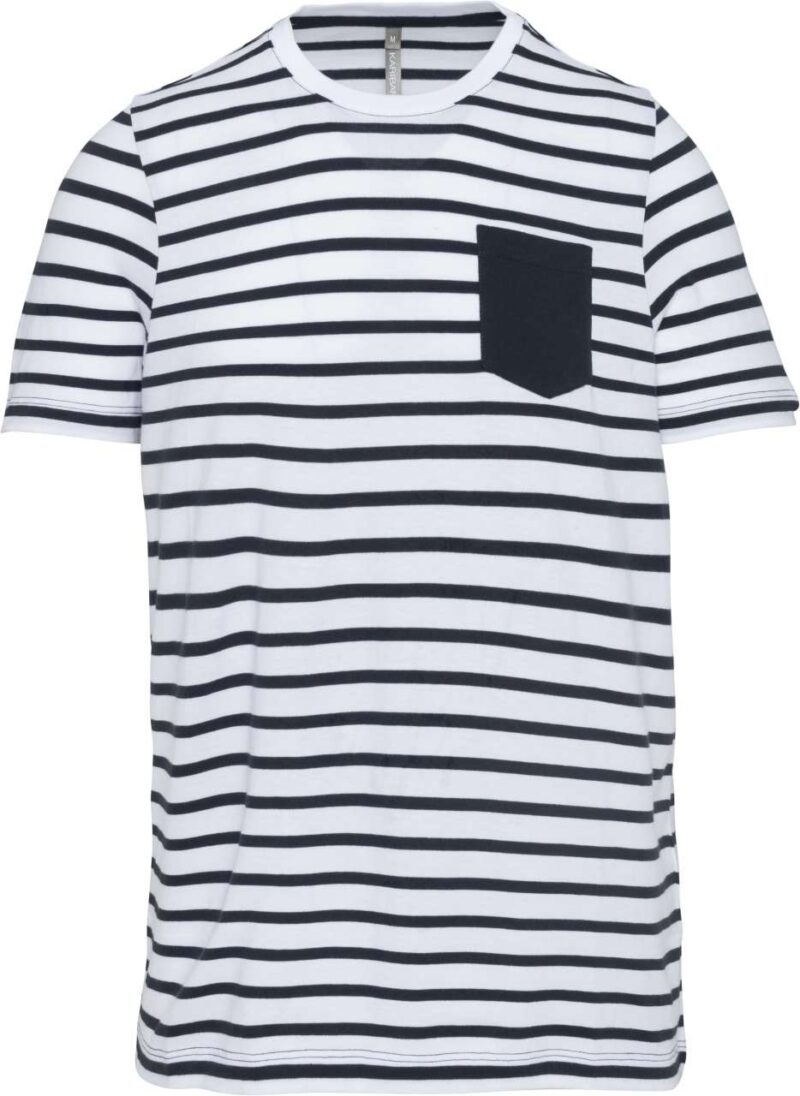 ka379-striped_whitenavy-a1 Kariban KIDS STRIPED T-SHIRT SHORT SLEEVE SAILOR WITH POCKET - Striped White/Red