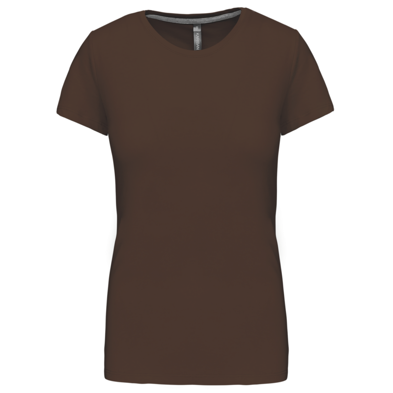 ka380-chocolate-a1 Kariban LADIES' SHORT SLEEVE CREW NECK T-SHIRT - Σοκολατί