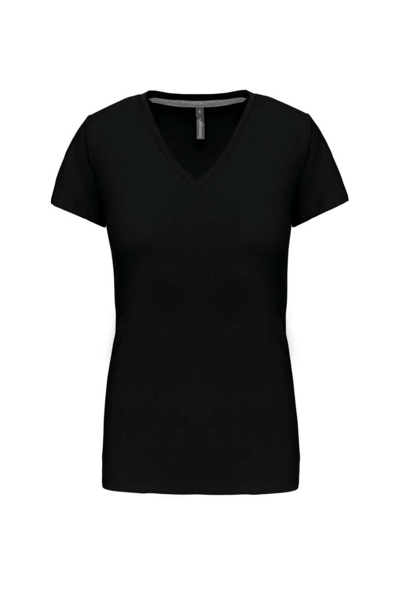 ka381-black-a2 Kariban Γυναικείο SHORT-SLEEVED T-SHIRT V-NECK - Μαύρο