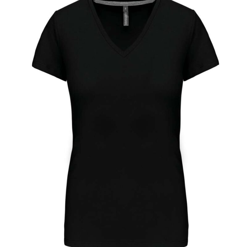 Kariban Γυναικείο SHORT-SLEEVED T-SHIRT V-NECK - Μαύρο