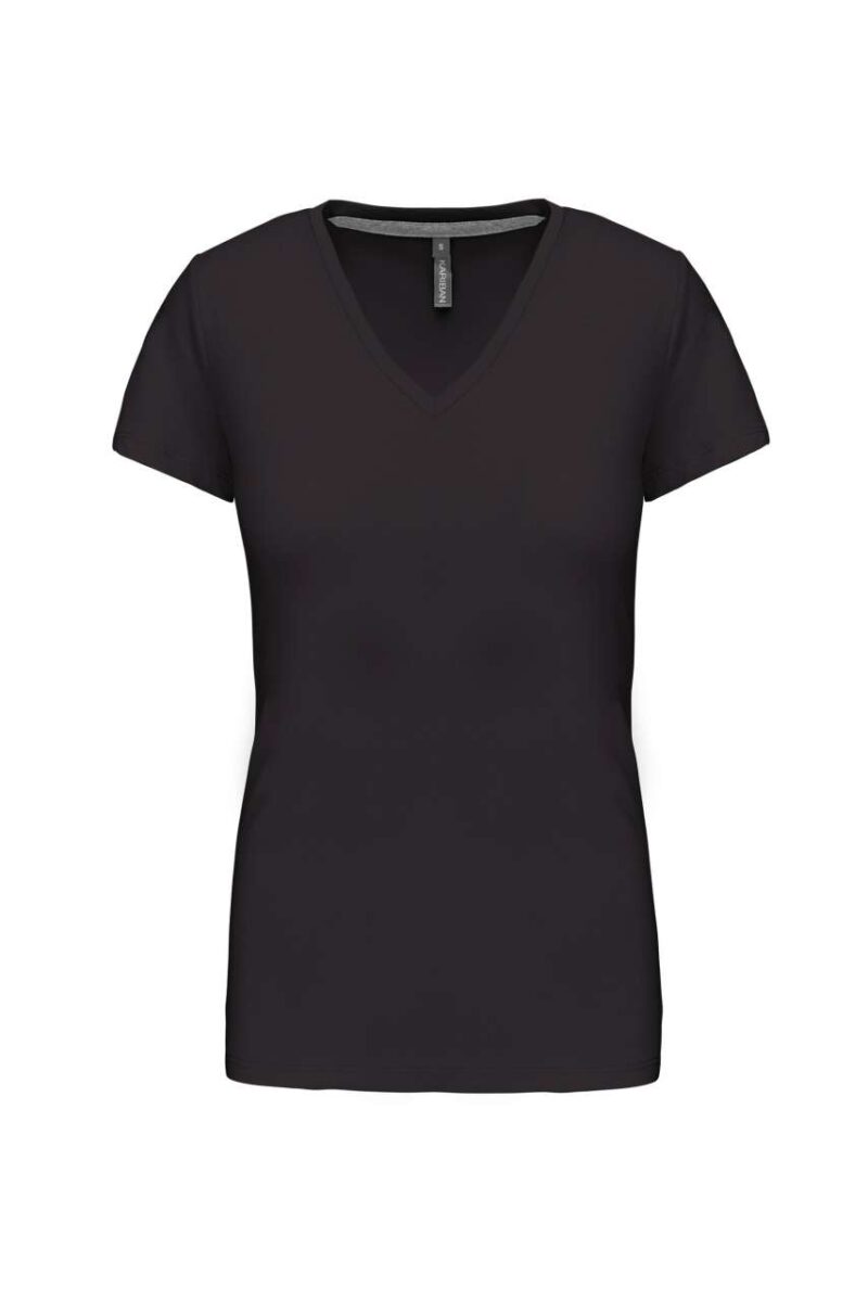 ka381-dark_grey-a2 Kariban Γυναικείο SHORT-SLEEVED T-SHIRT V-NECK - Σκούρο Γκρι