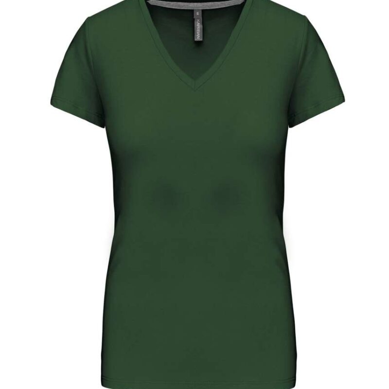 Kariban Γυναικείο SHORT-SLEEVED T-SHIRT V-NECK - Πράσινο του δάσους