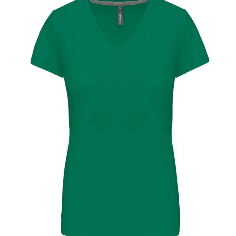 Kariban Γυναικείο SHORT-SLEEVED T-SHIRT V-NECK - πράσινο του Κέλι