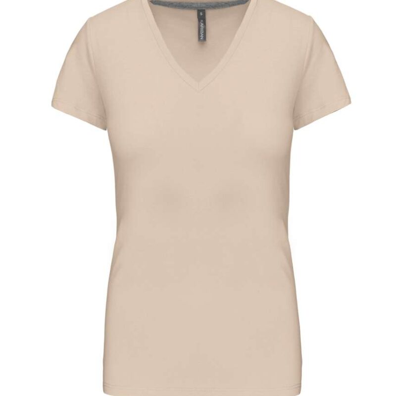 Kariban Γυναικείο SHORT-SLEEVED T-SHIRT V-NECK - Ανοιχτό άμμου