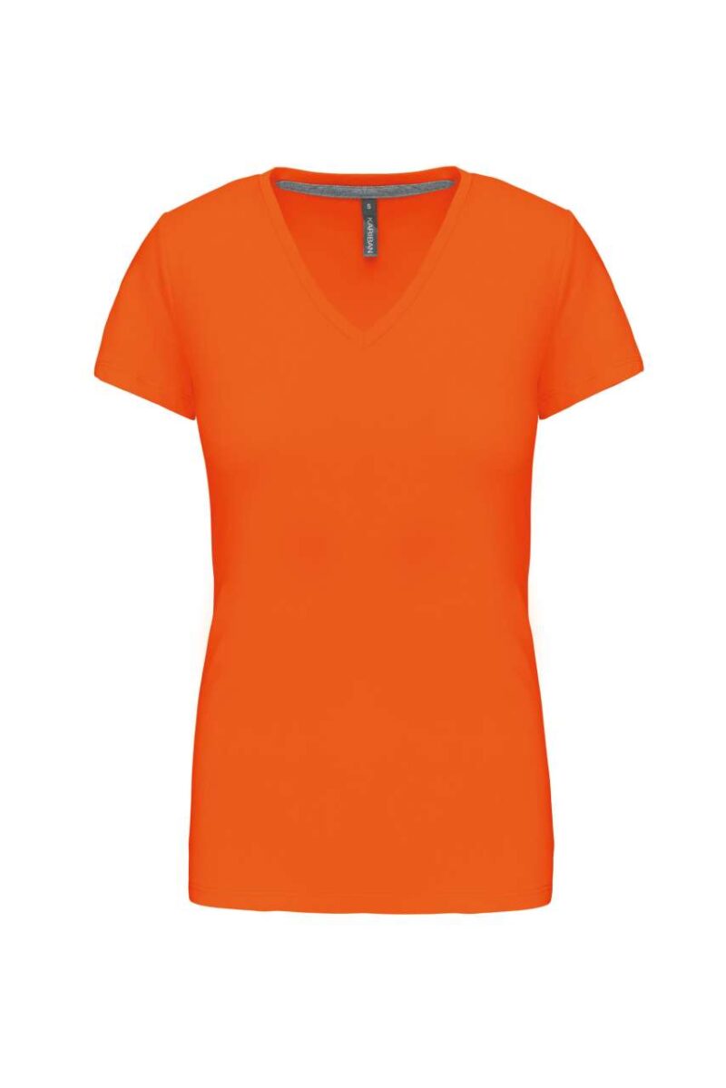 ka381-orange-a2 Kariban Γυναικείο SHORT-SLEEVED T-SHIRT V-NECK - πορτοκαλί