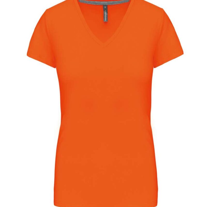 Kariban Γυναικείο SHORT-SLEEVED T-SHIRT V-NECK - πορτοκαλί