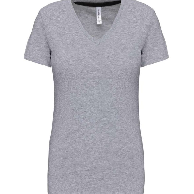 ka381-oxford_grey-a2 Kariban Γυναικείο SHORT-SLEEVED T-SHIRT V-NECK - 90% Βαμβάκι/10% Βισκόζη