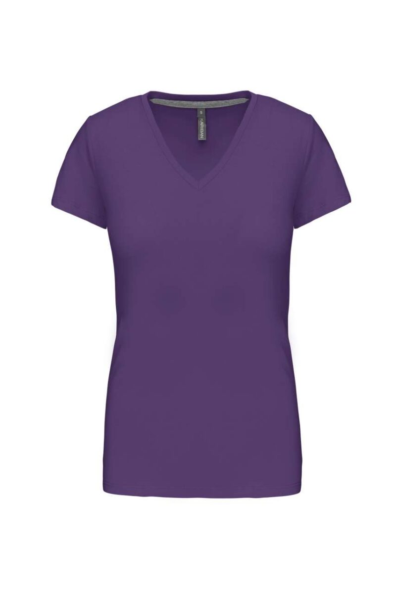 ka381-purple-a2 Kariban Γυναικείο SHORT-SLEEVED T-SHIRT V-NECK - Μωβ