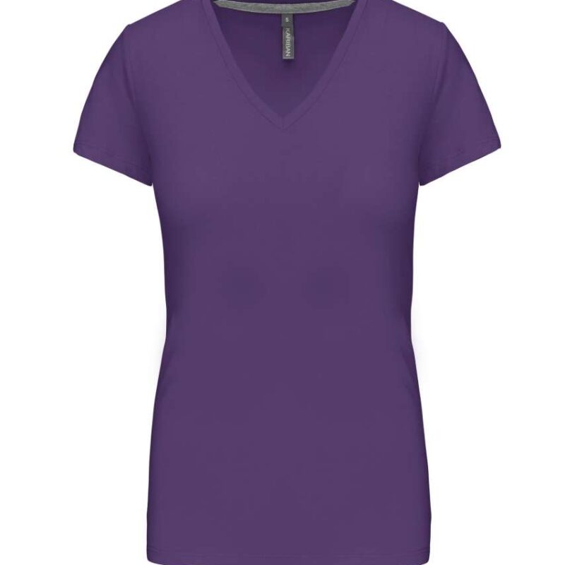 Kariban Γυναικείο SHORT-SLEEVED T-SHIRT V-NECK - Μωβ